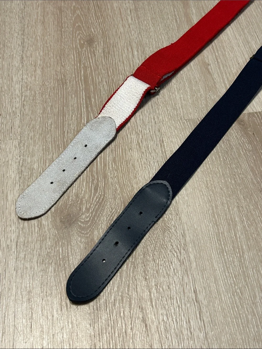Academy Adjustable Red and Navy Webbing Baseball Belts - Set of 2